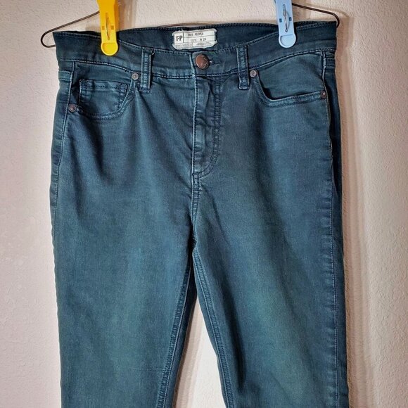 Free People Womens High-Rise Skinny Jeans Size 29 Teal Green Denim Stretch - Picture 10 of 12